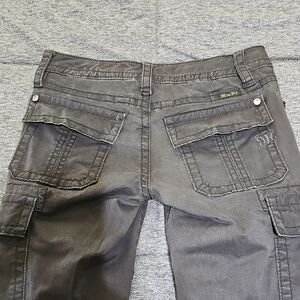 Miss Me Charcoal Cargo Pants CP1246A Size 25 Gray Cargo Pants with Pockets